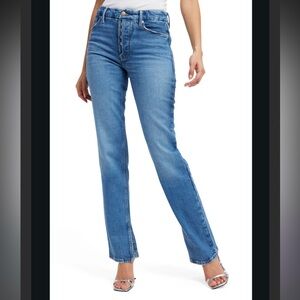 Icon High Waist Split Hem Straight Leg Jean NWOT